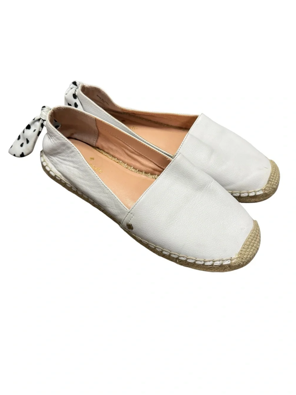 Kate Spade New York Womens Tie Back Grayson Slip On Espadrille Shoes White 7.5